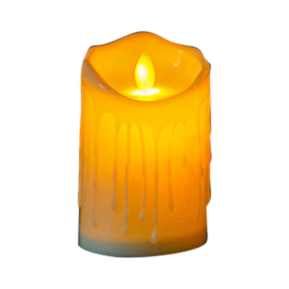 TANGSIYANG Led Candles Flameless Flickering Led Candles Light Pillar Lamp Household Lighting Home Decoration Accessorie(5.0X9.0cm)