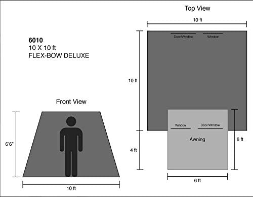 KODIAK CANVAS Flex-Bow Canvas Tent Deluxe 10 ft x 10 ft (6-person)