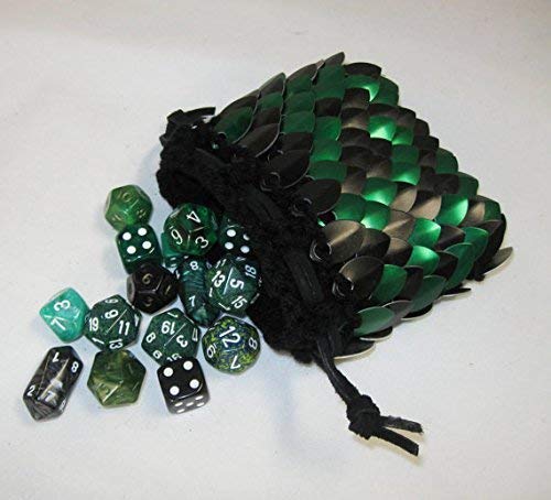Dice Bag Knitted Scalemail Black Forest Size medium