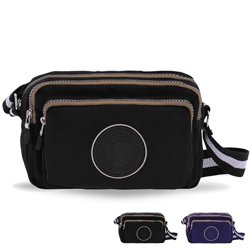 Bagage à main femme Alda Coronel Tapiocca noir, le sac bandoulière idéal pour vos week-ends