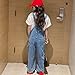 Girls’ Denim Cargo Overalls Kids Sleeveless Wide Leg Jumpsuit Cute Fashion Jeans Bib Overalls (Light Blue, 11-12 Years)
