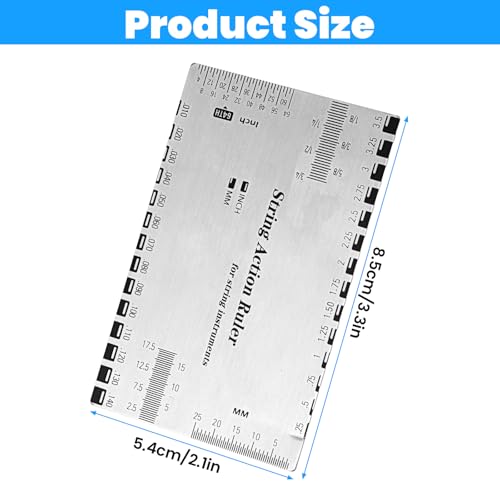 Gitarren Messwerkzeug, Messwerkzeug für Die Gitarre, Edelstahl-Saitenlineal für Gitarre, Gitarrenlineal, Gitarrensaiten-Aktionsmesslineal, Electric Guitar Ruler, Gitarrenwerkzeuge