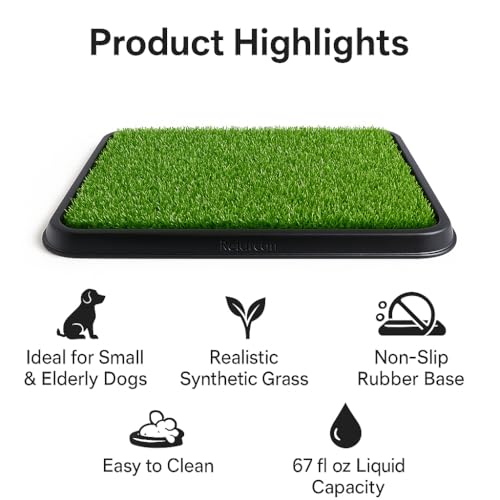 Image of Dog Grass Pad with Tray - Indoor Dog Potty Training Toilet with Artificial Grass Patch for Puppies & Small Dogs - Washable Puppy Litter Box with Refill Pads Available (Dog Grass with Tray)