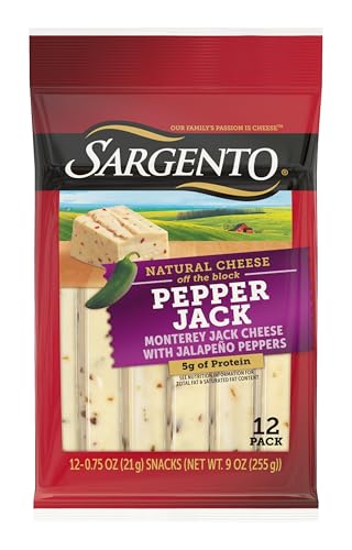 Sargento Natural Pepper Jack Cheese Sticks, 12-Count