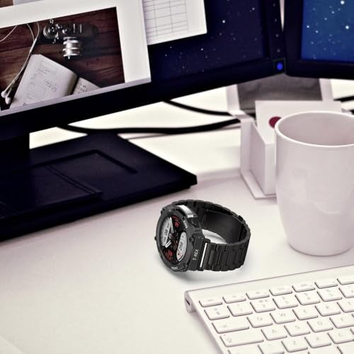 Image of YODI Strap Band Compatible with Amazfit T-Rex 2 Smartwatch Only Soft Silicone | Nylon | Chain | Leather Watch Straps with Installation Adjuster Tool For Amazfit TRex 2