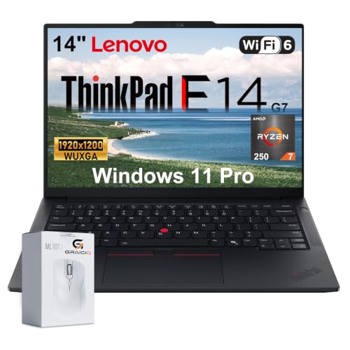 Image of Lenovo ThinkPad E14 Business Laptop, AMD Ryzen 7 250, 64GB DDR5 + 2TB