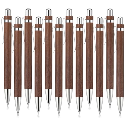 Sayglossy 12 Pcs Bamboo Pens Employee Appreciation Gifts Engraving Wooden Ballpoint Pens Must Have for Writing Office Staff Coworkers(Classic Color)