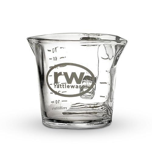 Rattleware 3 oz Espresso Shot Glass Pitcher &ndash; Double Spouted Genuine Barista Measuring Cup with...
