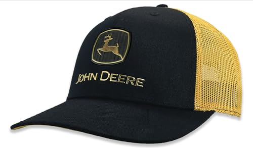 Casquette John Deere LP86092 pour homme noir et doré en taille unique ajustable