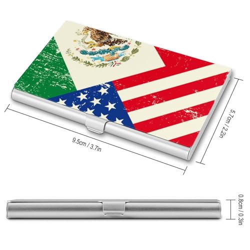 U.S.A Mexico Flag Business Card Holder Slim Credit Case Pocket Name Case Wallet for Men Women2