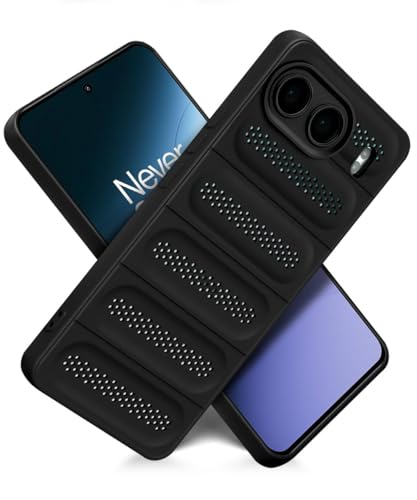 Image of WOW IMAGINE Ultimate Silicone Back Cover Case for 1+ OnePlus Nord 4 5G | Heat Dissipation Thin Soft TPU | 360 Camera Protection | Breathable Cooling Holes - Pitch Black