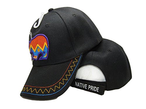 Gorra bordada negra con diseño tribal de oso miniatura 1