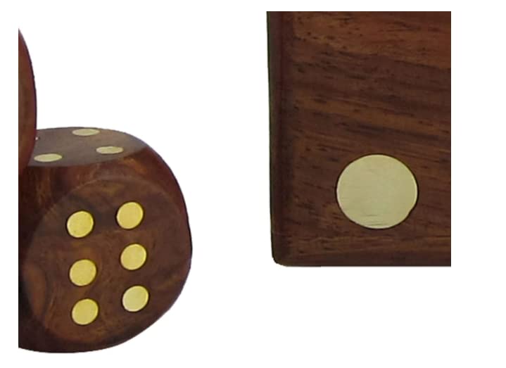 KAM Home - Caja de dados de madera con cinco dados para Navidad