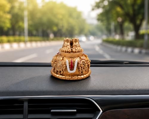 Image of Lord Balaji Charan Paduka Idol for Home Temple, Car Dashboard & Office Decor | Venkateswara Swamy Feet with Shanku Chakra Namam | Spiritual Showpiece | Pooja Gift for Housewarming & Festivals