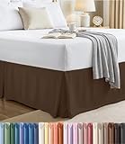 Utopia Bedding Queen Bed Skirt - Soft Quadruple Pleated Ruffle - Easy Fit with 16 Inch Tailored Drop - Hotel Quality, Shrinkage and Fade Resistant (Queen, Brown)