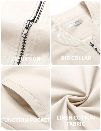 Image of COOFANDY Mens Light Cotton Bomber Jacket Flight Casual Softshell Varisty | Lightweight Zip Up Jackets,Soft Breathable Fabric,Perfect for Streetwear Daily Commute Travel,Fashion Windbreaker for Winter