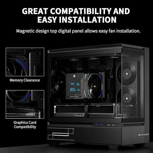 Image of Thermalrlght Phantom Spirit 120 Digital EVO CPU Air Cooler,7 Heat Pipes CPU Cooling,Double Tower Cooling,Support for AM4 /AM5 /Intel lga1700 /115X /1200 /1851,Magnetic Attraction-Digital Screen Top Cover