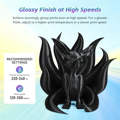 Image of FLASHFORGE Silk+ PLA Filament 1.75mm Black, Silky Texture 3D Printing Filament, Enhanced Layer Adhesion with Stunning Surface Finish; Chrome-Like Brilliance and Silk-Smooth Perfection