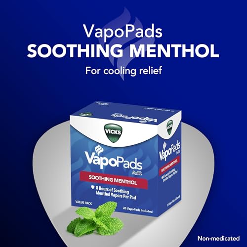 Image of Vicks VapoPads with Original Menthol Formula - Vapor Pads Refill for Vicks Humidifiers and Steam Inhalers, Scent Pads for Congestion Relief, 20-Pack, Box Color May Vary