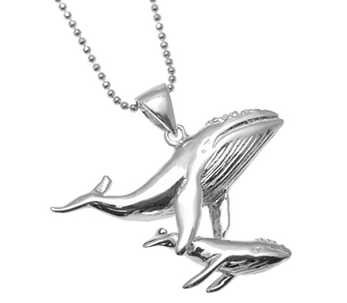 Arthur's Jewelry 925 sterling silver Hawaiian humpback whale mother baby pendant3