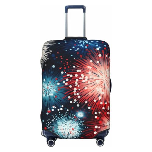 Cute Funny Fireworks Travel Luggage Cover for Suitcase Anti-Scratch Fashion Suitcase Protector Washable Elastic Baggage Covers Fits 18-21 Inch Luggage for Travel Beach Holiday