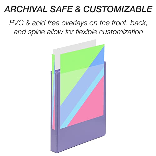 Image of Samsill Durable 1 inch 3 Ring Binder, 100% Recycled Chipboard, Lilac