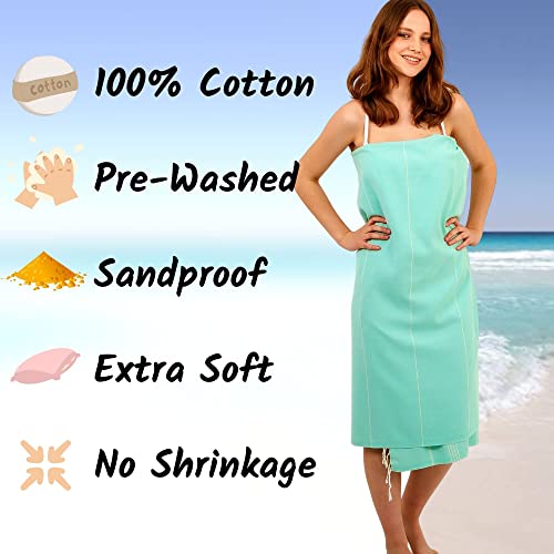 Pamuklu Cloud Oversized Towels - Pure Turkish Cotton, Quick Dry, Sand Proof Soft Towel, Travel Camping Blanket, Extra Large Body Wrap Bath Mats Beach Towel Set Hand Towels For Bathroom (Blue Sky) #TOP1