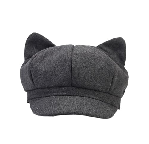 Womens Cat Ears Newsboy Hat 8 Panel Baseball Cap Cabbie Beret Gatsby Painter Hats