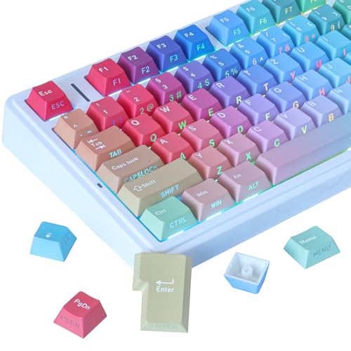 Keycaps DE Layout en PBT Dye Sub durable, set de touches Sunzit profil Cherry
