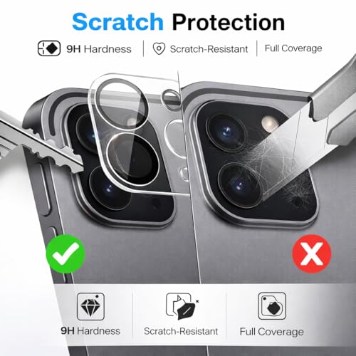 Image of Mizi [3 Pack Camera Lens Protector for iPad Pro 11 /12.9 inch (2022 /2021 /2020), Scratch-Resistant, HD Clarity, 3D Full Coverage - Clear