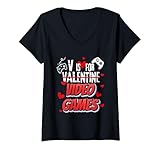 Photo Gallery donna v is for videogiochi divertente san valentino gamer tee maglietta con collo a v Photo Gallery donna v is for videogiochi divertente san valentino gamer tee maglietta con collo a v