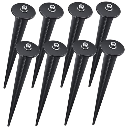 Estacas de jardín metálicas para focos de suelo de aluminio resistente en pack de 8