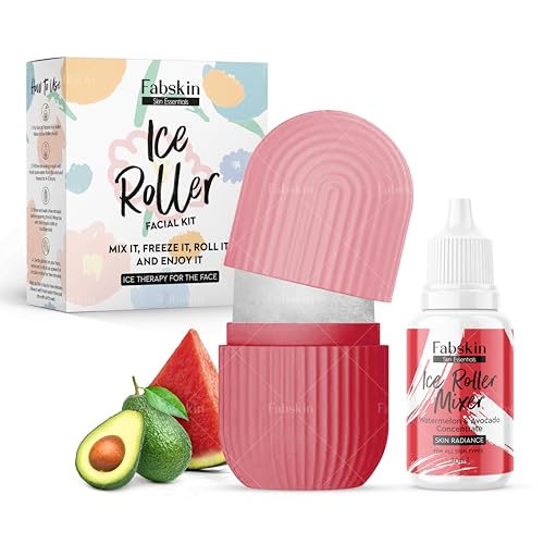 Image of Fabskin Ice Roller For Face, Neck and Body | Ice roller for Face Massager | Face Ice Rollers for Men & Women | Ice Cube Facial Roller Kit | For Skin Moisturizing & Soothing (Red)
