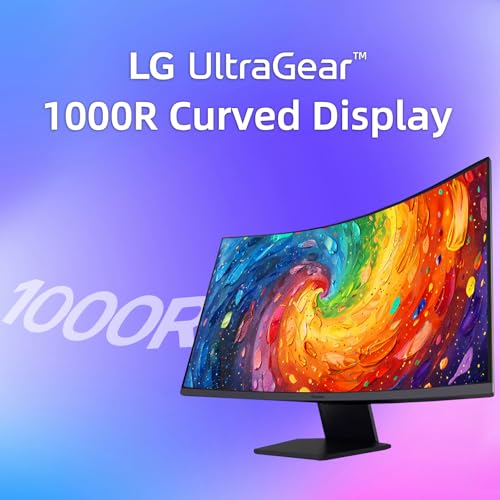 Image of LG 32 Inch UltraGear QHD Curved Gaming Monitor, 180Hz, 1ms, AMD FreeSync, HDR10, 99% sRGB, 1000R Curve, Black Stabilizer, Dual Controller, HDMI & DisplayPort, 3-Side Borderless, Tilt Adjustment, Black