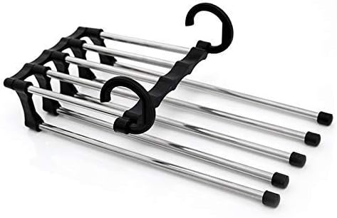 YINGBO YINGBO Multi Layer Foldable Pants Hanger-2 Pack Jeans Trousers Rack Clothes Pant Hangers Multi-Purpose Pants Hanger Space Saving (2 Color)