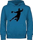 Kinder Sport Kleidung - Handballer - 152 (12/13 Jahre) - Himmelblau - mädchen Pulli 152 - JH001K JH001J Just Hoods Kids Hoodie - Hoodie Kinder Pullover für Mädchen und Jungen