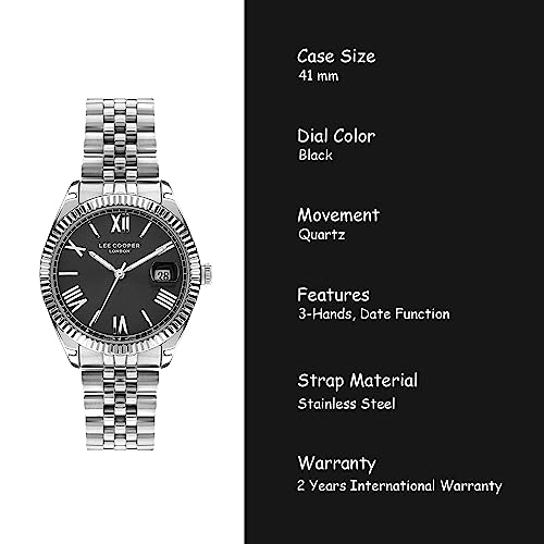Image of Lee Cooper Analog Black Round Dial Men's Watch - LC07449.350