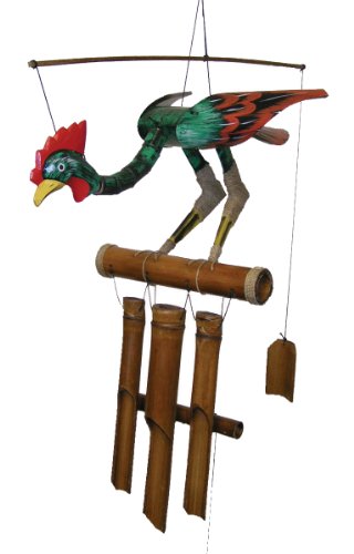 Cohasset Gifts 146R Cohasset Annie Rooster Bobbing Head Bird Bamboo Wind Chime