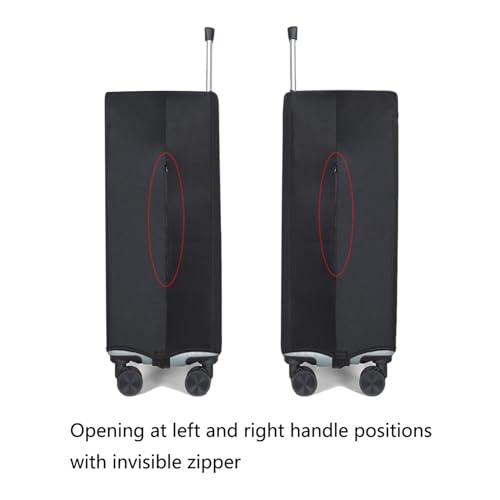 Image of WUJIAONIAO Travel Luggage Cover Baggage Suitcase Cover Protector Skins 18-32 Inch, Pure Black, S (for 18--20 inch luggage), Fashion