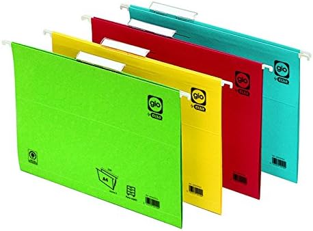 Ybarra 400021956 – Box of 25 Suspension Files V, Viewfinder Top, Folio, Spine, Red, 1 Unit