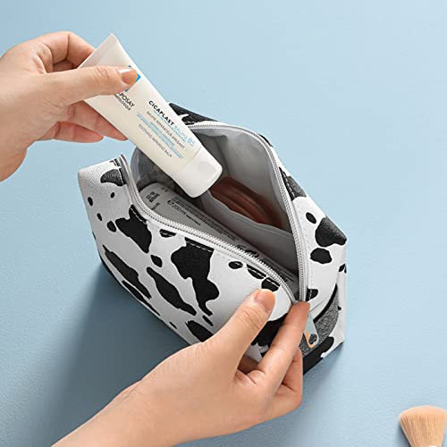 Ranvi Makeup Bag Waterproof Cosmetic Bag Cow Animal Makeup Bag Gifts for Girl Women Bag zipper Portable Makeup Case Cute Toiletry Bags Travel Cosmetic Bag - Image 2