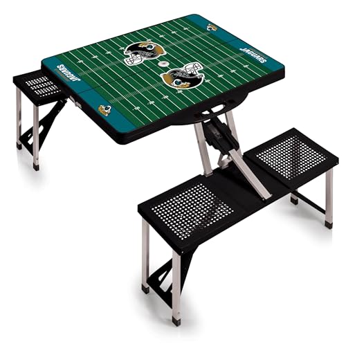 Image of PICNIC TIME NFL Picnic Table Portable Folding Table with Seats and Umbrella