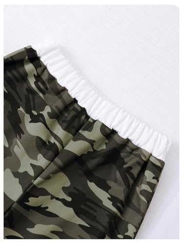 Floerns Girl's Leopard Print Patched Drawstring Waist Wide Leg Y2k Pants3