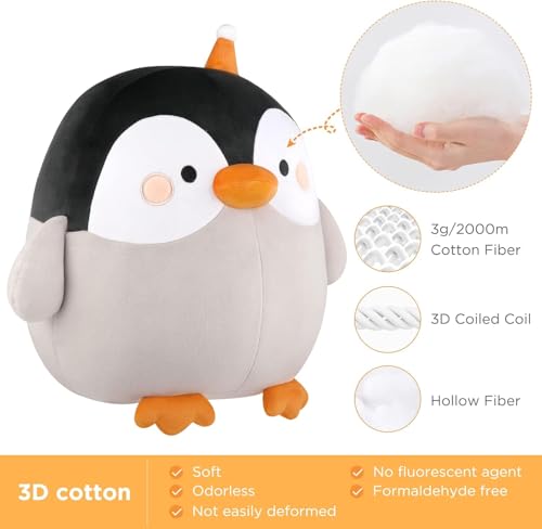 GAGAKU Plüschkissen 30cm Plüschtier Kuscheltie für Kinder Erwachsene süßes Stofftier Geschenk für Geburtstag Jahrestag (Im Dunkeln leuchtende Pinguine)