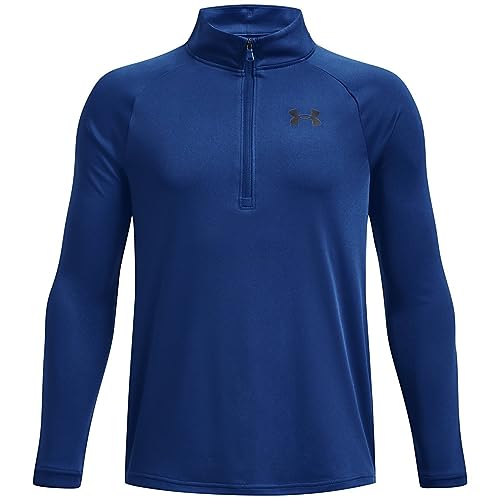 Vêtement Under Armour Boys Tech 2.0 zippé et respirant en bleu Blue Mirage