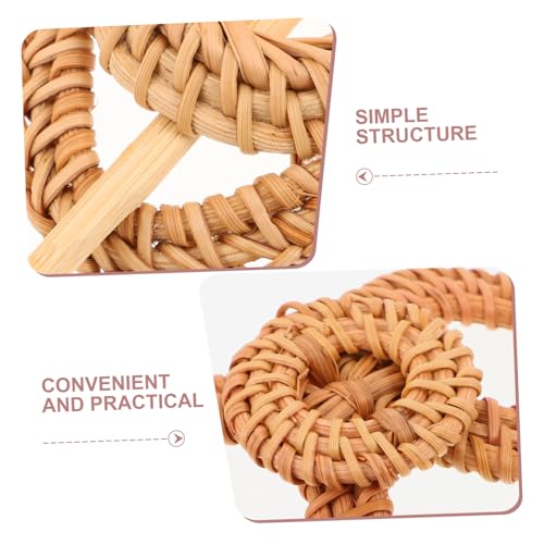 Pinzas de pelo hechas a mano en ratán natural UKCOCO estilo boho 3