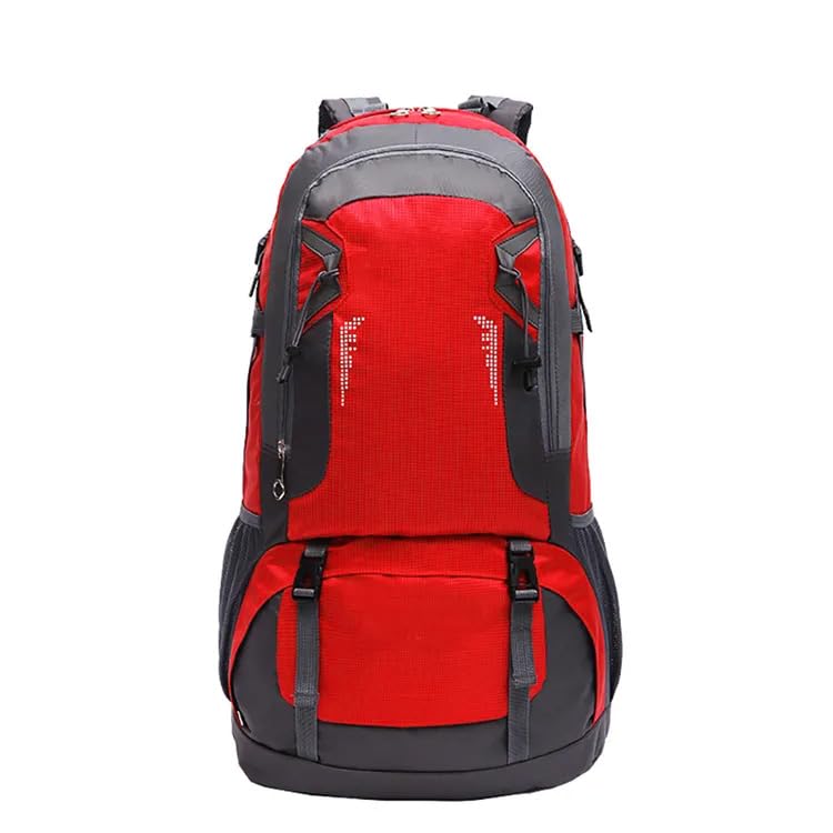 Sac à dos de randonnée 60L rouge et noir pour ne plus manquer de place en voyage de trekking