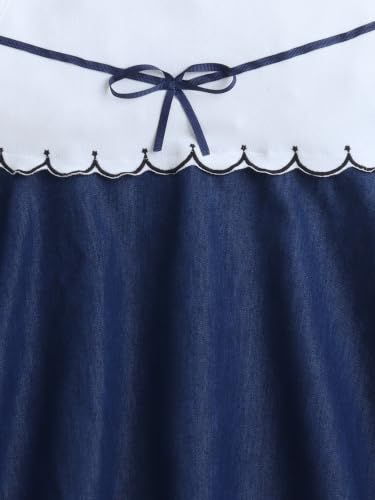 Image of Dresses for Kids Girls, Stylish Knee Length Once Piece Denim Frocks for Girls, Casual Dress for Summer & Special Occasion