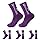 FESDMOH 3 Paia Calze Antiscivolo Calcio, 37-45 Grip Socks, Calzini Antiscivolo Calcio, Calzettoni Uomo per Basket, Corsa, Ciclismo Trekking (Viola)