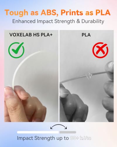 Image of VOXELAB HS PLA+ Filament 1.75mm, High Speed PLA Plus 3D Printer Filament, 1kg (2.2lbs) for Most FDM 3D Printers, Enhanced Toughness & Smooth Printing, Superior Layer Adhesion(Natural)